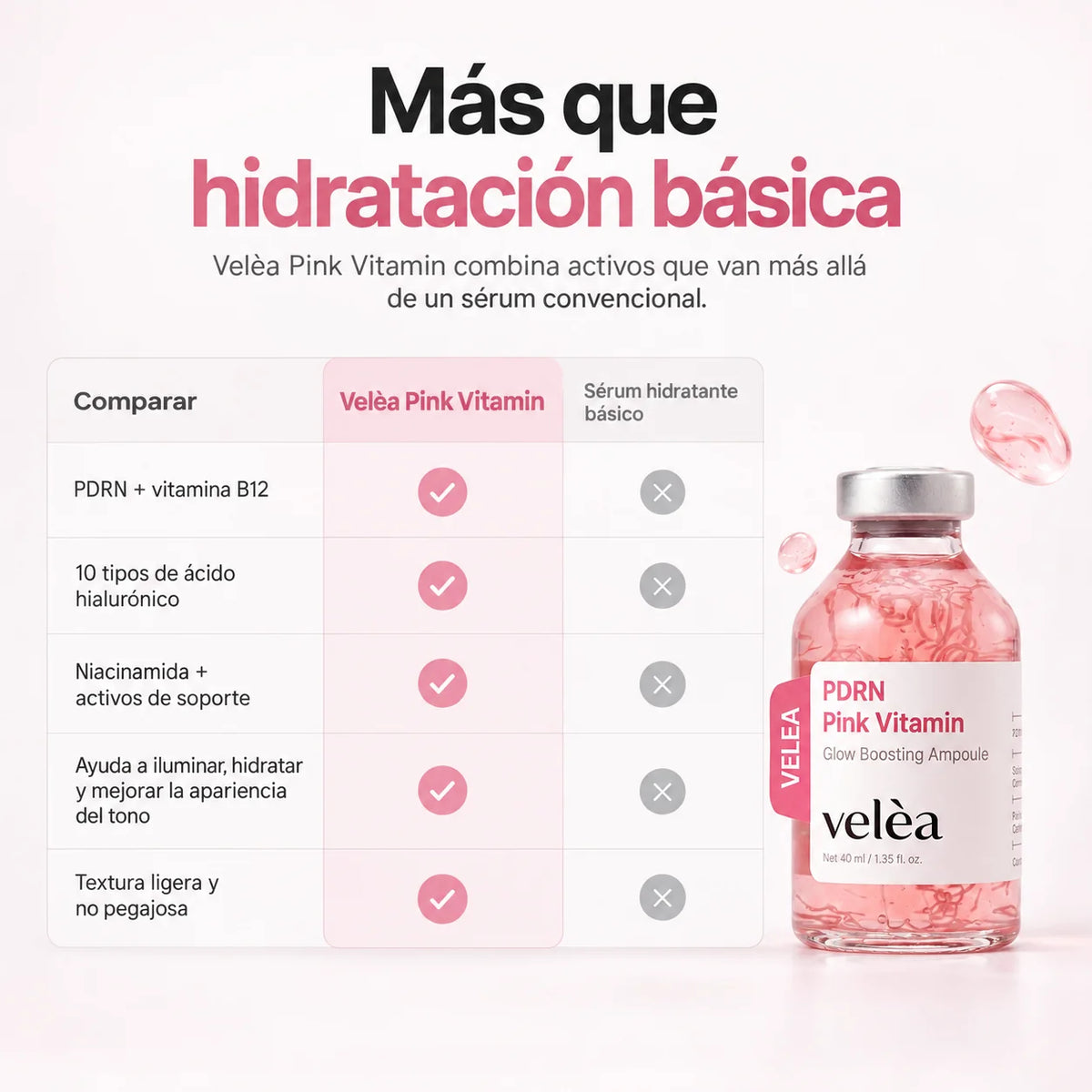 Pink Vitamin Serum energizante con PDRN y vitamina B12