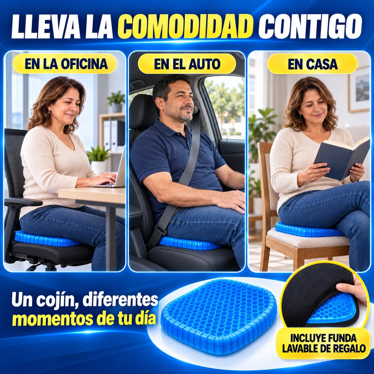 Asiento Lumbar Cojín Gel